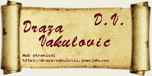 Draža Vakulović vizit kartica